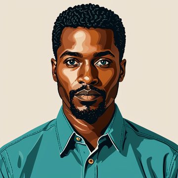 Illustrated portrait of Julian Okafor