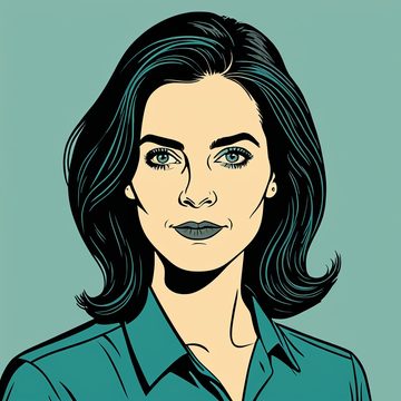 Illustrated portrait of Maya Ellsworth